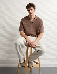 AE Garment-Washed Sweater Polo