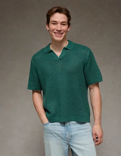 AE Garment-Washed Sweater Polo