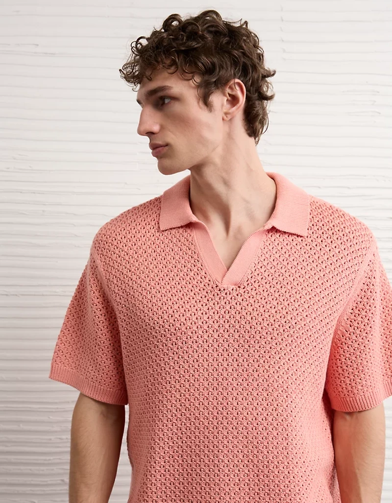 AE Garment-Washed Sweater Polo
