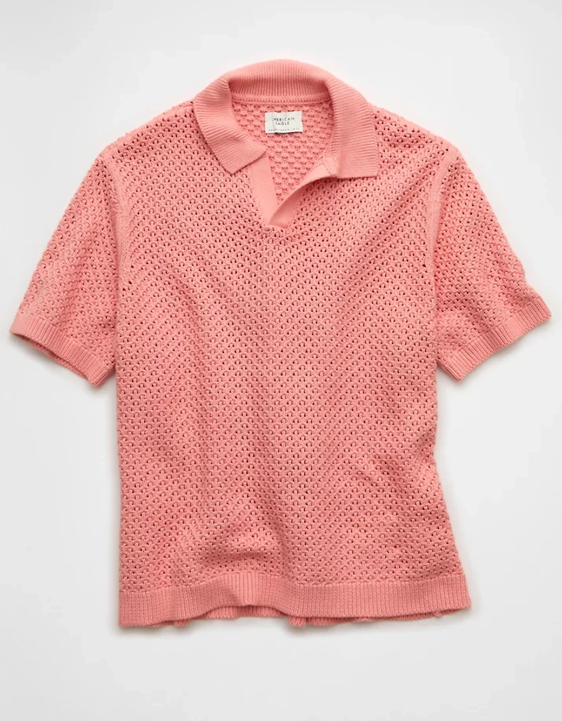 AE Garment-Washed Sweater Polo