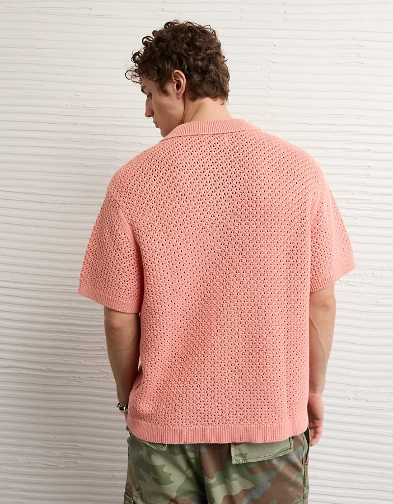AE Garment-Washed Sweater Polo