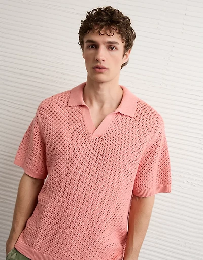AE Garment-Washed Sweater Polo