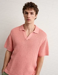 AE Garment-Washed Sweater Polo