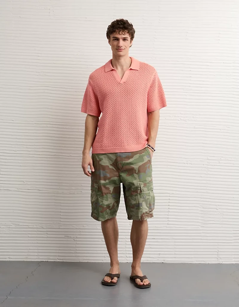 AE Garment-Washed Sweater Polo