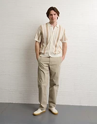 AE Striped Button-Up Sweater Polo