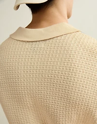 AE Striped Button-Up Sweater Polo