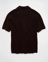 AE Striped Button-Up Sweater Polo