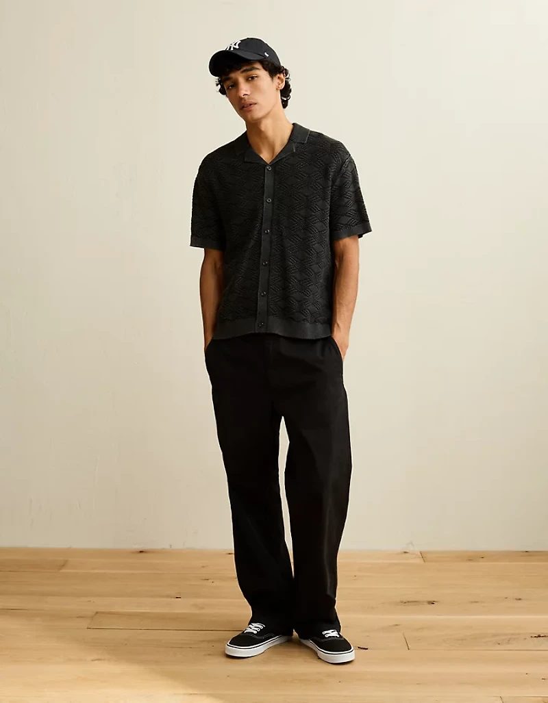 AE Garment-Washed Sweater Polo