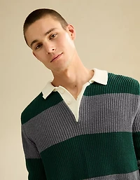 AE Shaker Stitch Rugby Sweater Polo