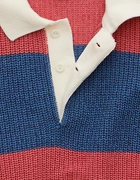 Polo chandail de rugby à mailles perlées AE