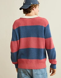 Polo chandail de rugby à mailles perlées AE