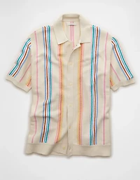 AE Pride Standard Fit Button-Up Sweater Polo