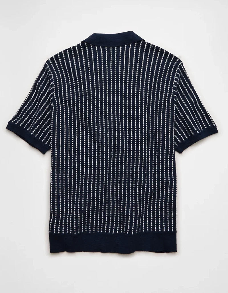AE Weekend Button-Up Sweater Polo Shirt