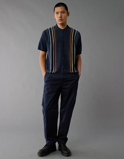 AE Pride Weekend Button-Up Sweater Polo Shirt