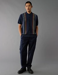AE Pride Weekend Button-Up Sweater Polo Shirt