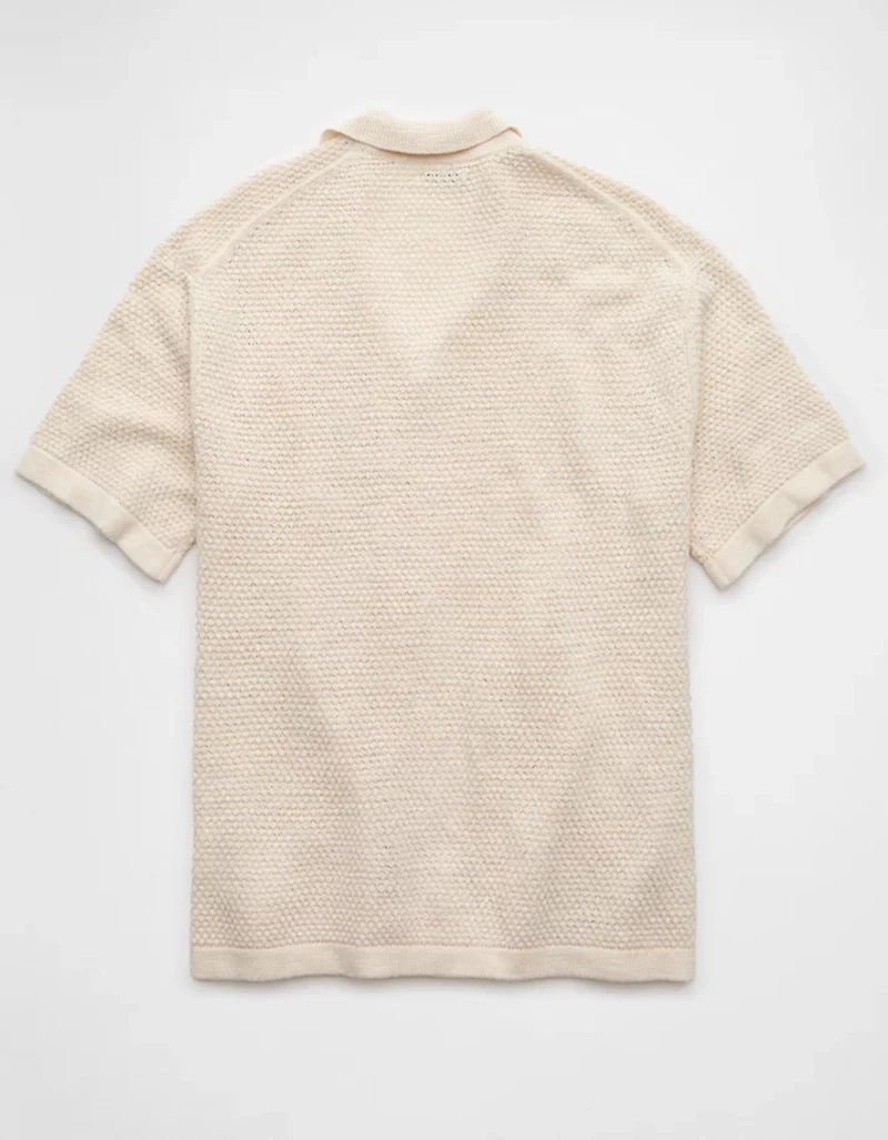 AE Weekend Button-Up Sweater Polo Shirt