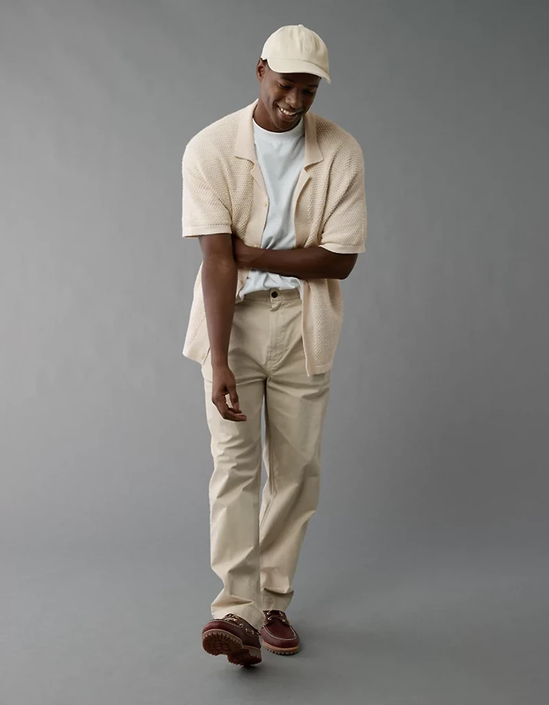 AE Weekend Button-Up Sweater Polo Shirt