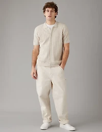 AE Weekend Button-Up Sweater Polo Shirt