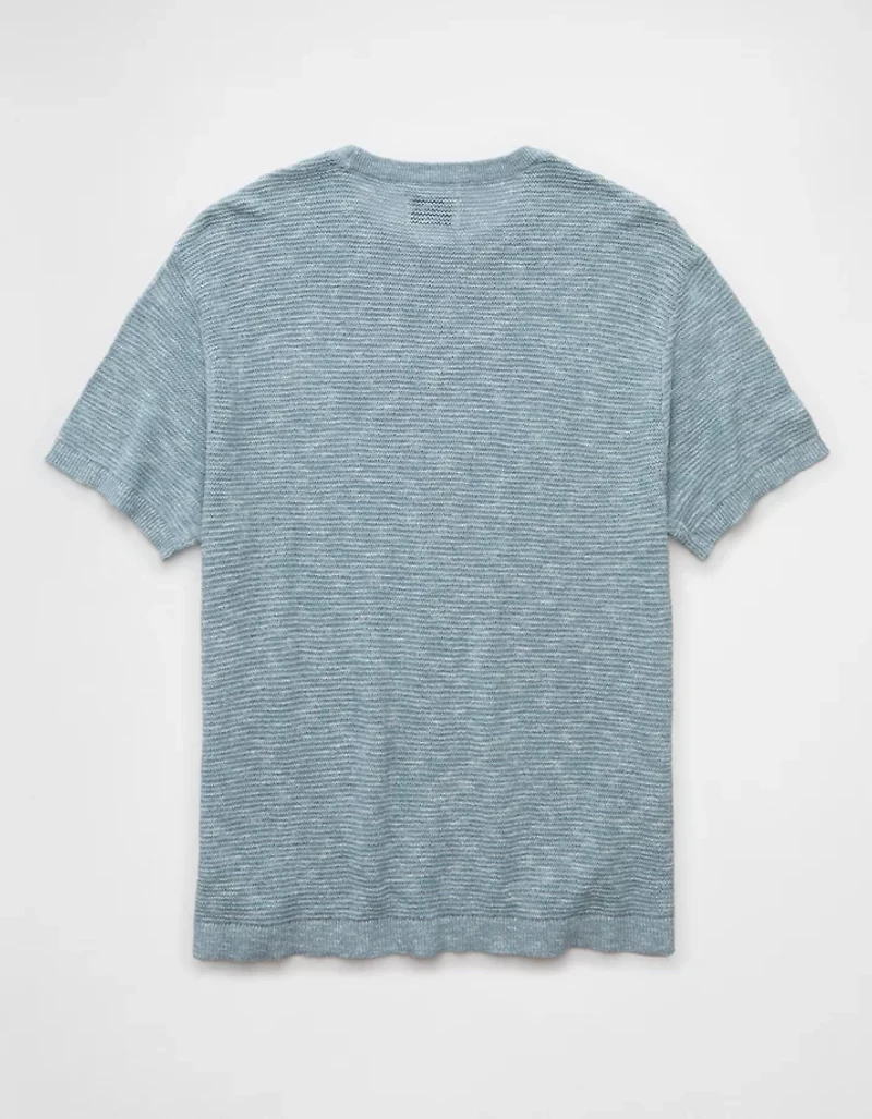 T-shirt en tricot de mélange lin AE