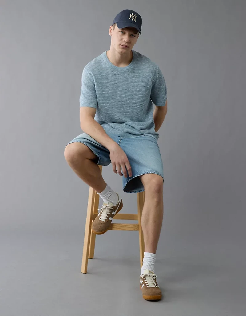 T-shirt en tricot de mélange lin AE