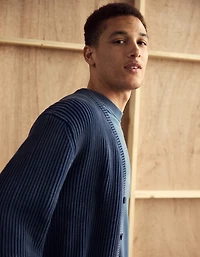 Cardigan à mailles perlées délavé AE