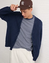Cardigan à mailles perlées délavé AE