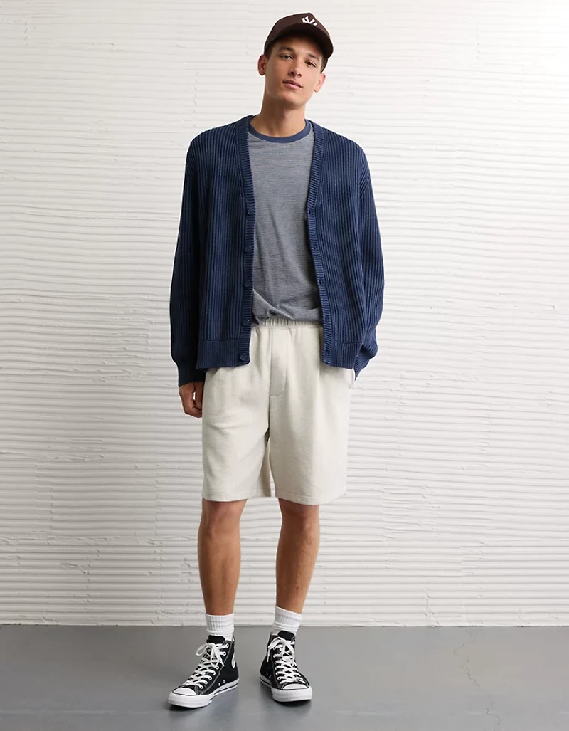 Cardigan à mailles perlées délavé AE