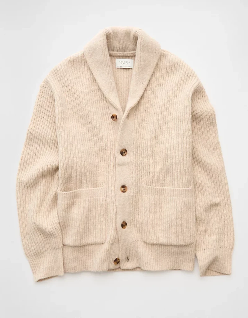 Cardigan châle en tricot épais AE