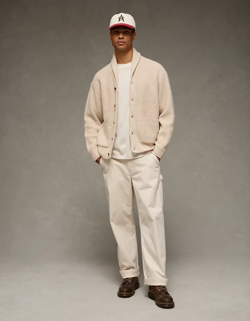 Cardigan châle en tricot épais AE