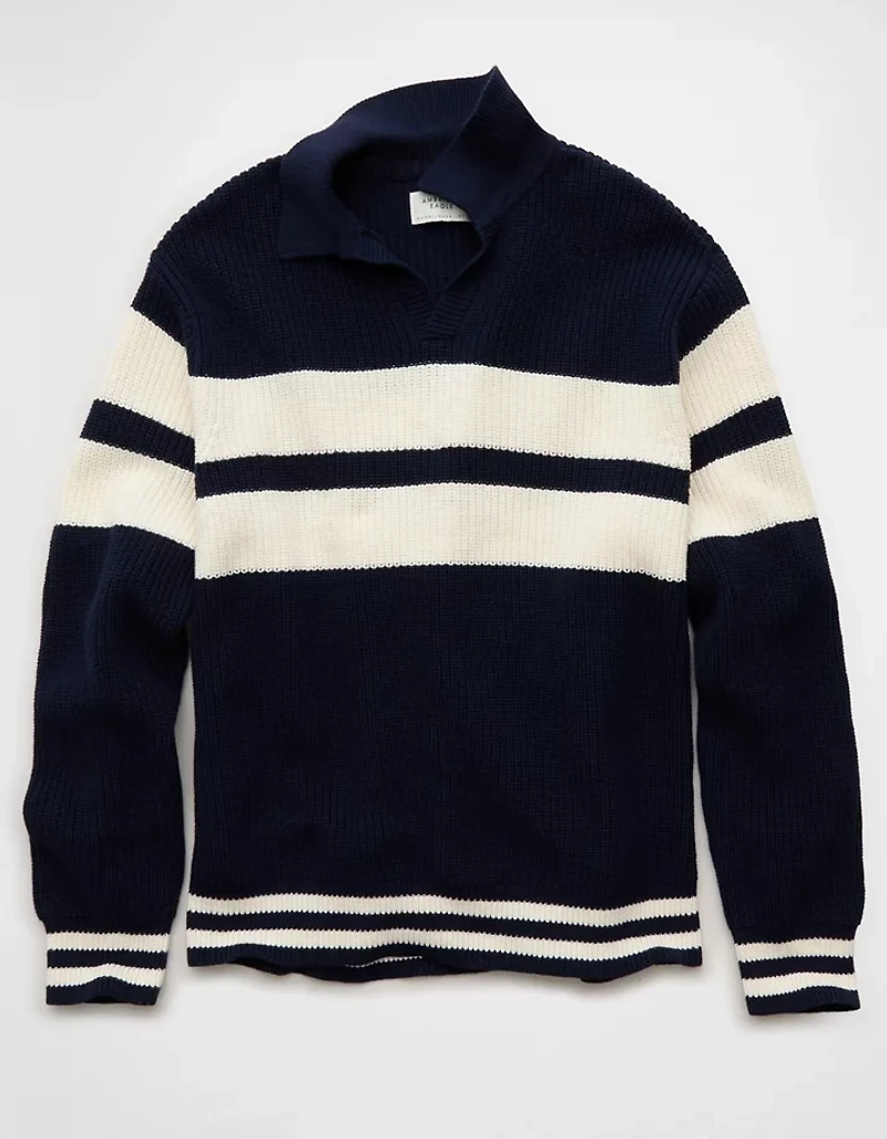 AE Chest Stripe Rugby Sweater