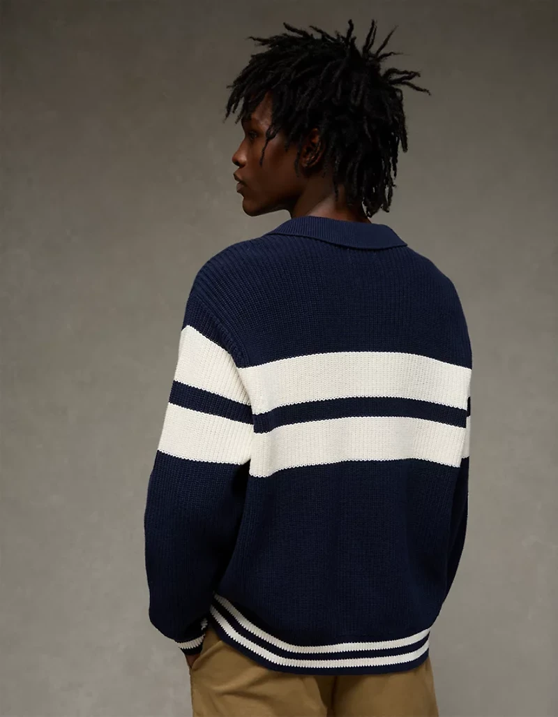 AE Chest Stripe Rugby Sweater