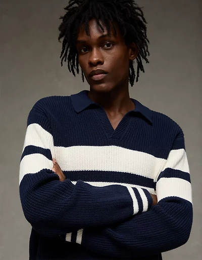 AE Chest Stripe Rugby Sweater