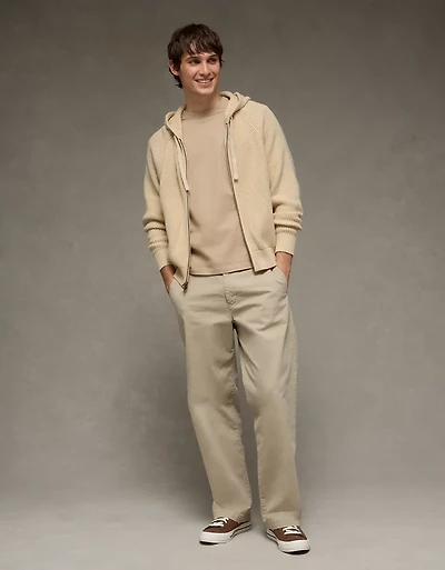 AE Zip-Up Shaker Stitch Sweater Hoodie