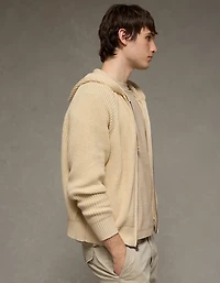 AE Zip-Up Shaker Stitch Sweater Hoodie