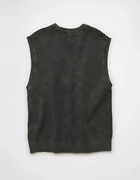 AE Garment-Washed Shaker Stitch Sweater Vest
