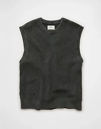 AE Garment-Washed Shaker Stitch Sweater Vest