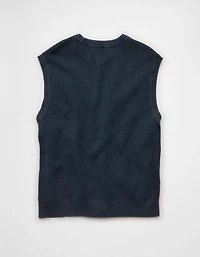 AE Garment-Washed Shaker Stitch Sweater Vest