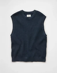 AE Garment-Washed Shaker Stitch Sweater Vest