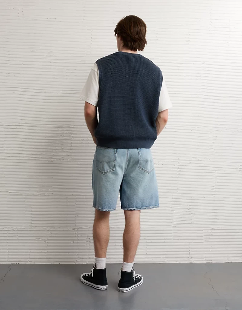 AE Garment-Washed Shaker Stitch Sweater Vest