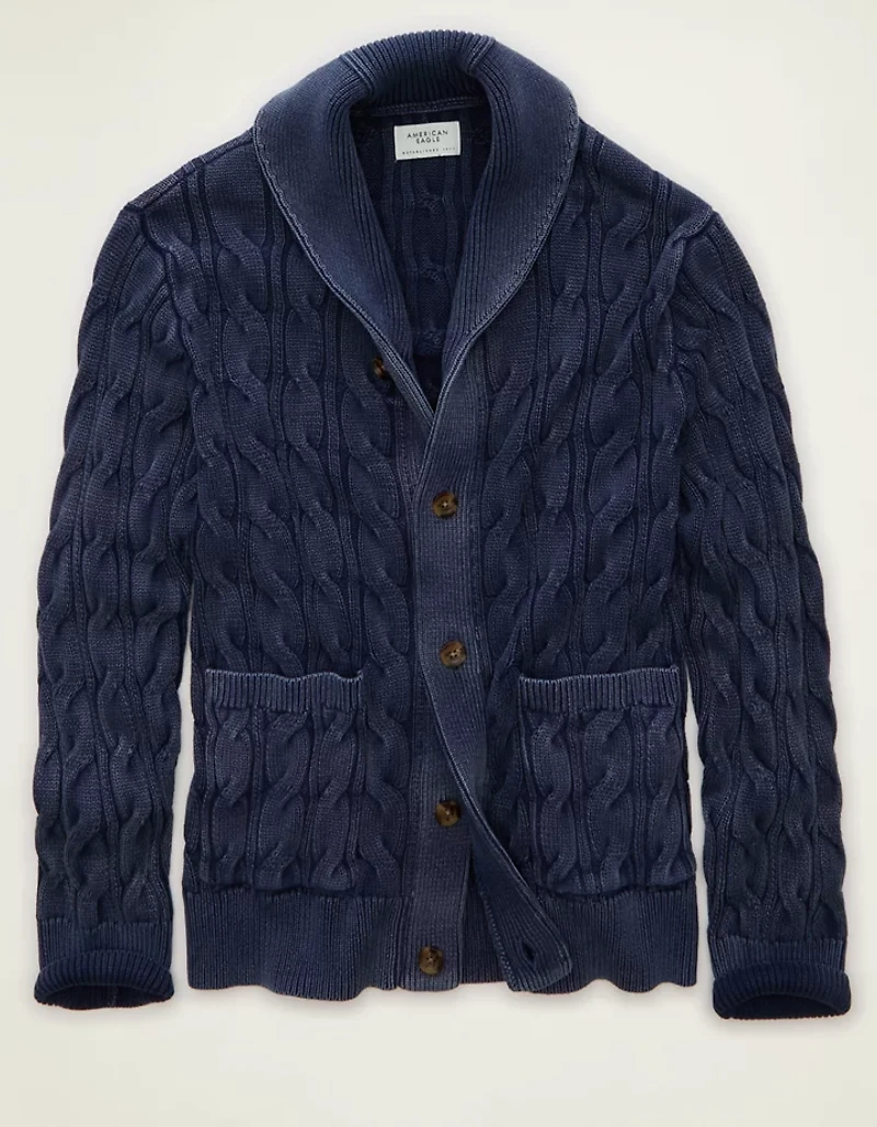 AE Chunky Knit Shawl Cardigan