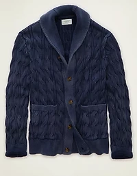 AE Chunky Knit Shawl Cardigan