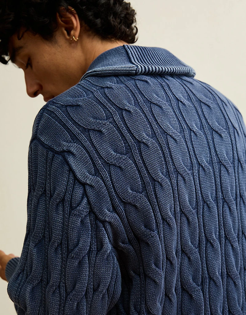 Châle cardigan en tricot épais AE