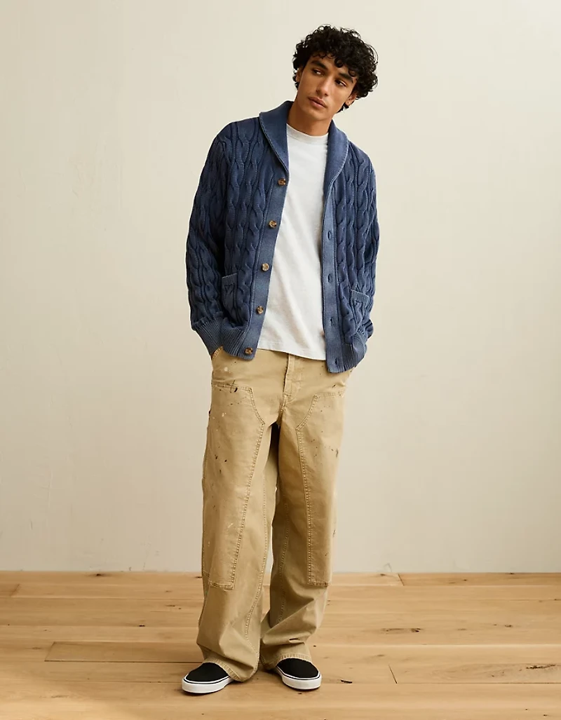 AE Chunky Knit Shawl Cardigan