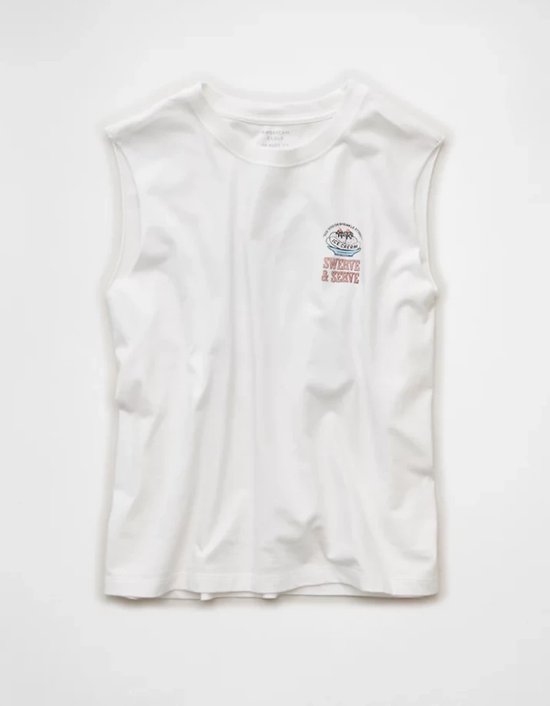 AE Boxy Destination Graphic Muscle Tank Top