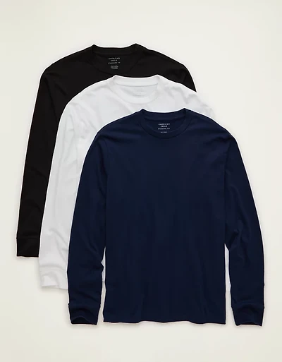 AE Standard Fit Lived-In Long-Sleeve T-Shirt 3-Pack