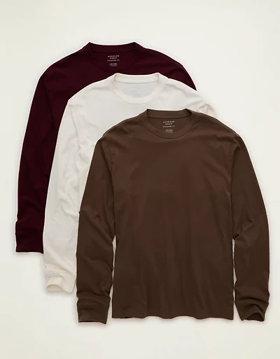 AE Standard Fit Lived-In Long-Sleeve T-Shirt 3-Pack