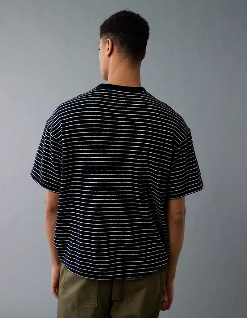 AE Boxy Textured Striped T-Shirt