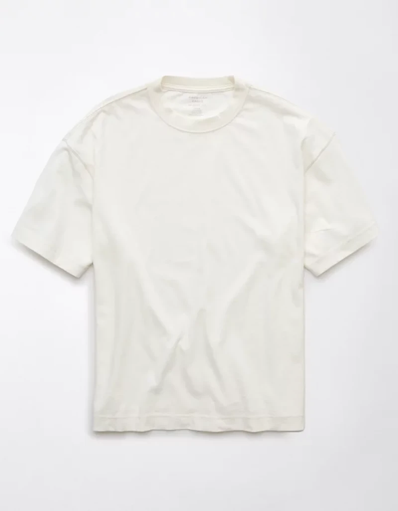 T-shirt en jersey suédé à coupe droite AE