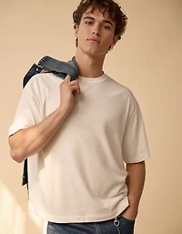 T-shirt en jersey suédé à coupe droite AE
