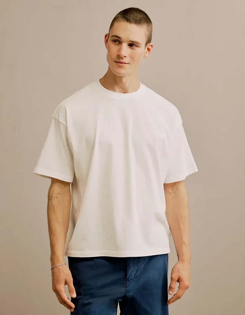 T-shirt en jersey suédé à coupe droite AE